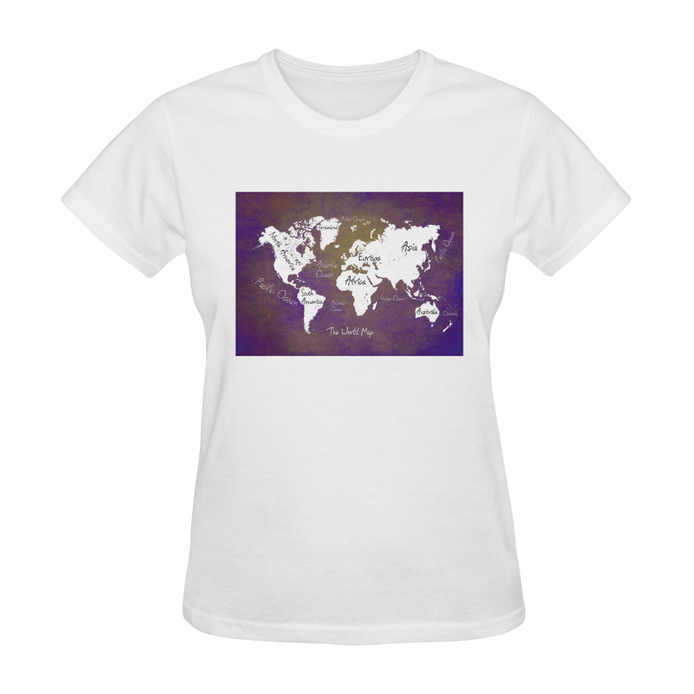 world map Sunny Women's T-shirt (Model T05)