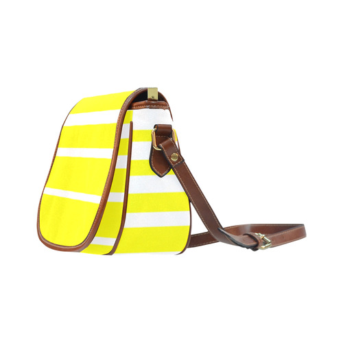Yellow and White Stripes Saddle Bag/Large (Model 1649)