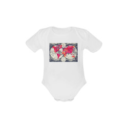 world map 28 Baby Powder Organic Short Sleeve One Piece (Model T28)