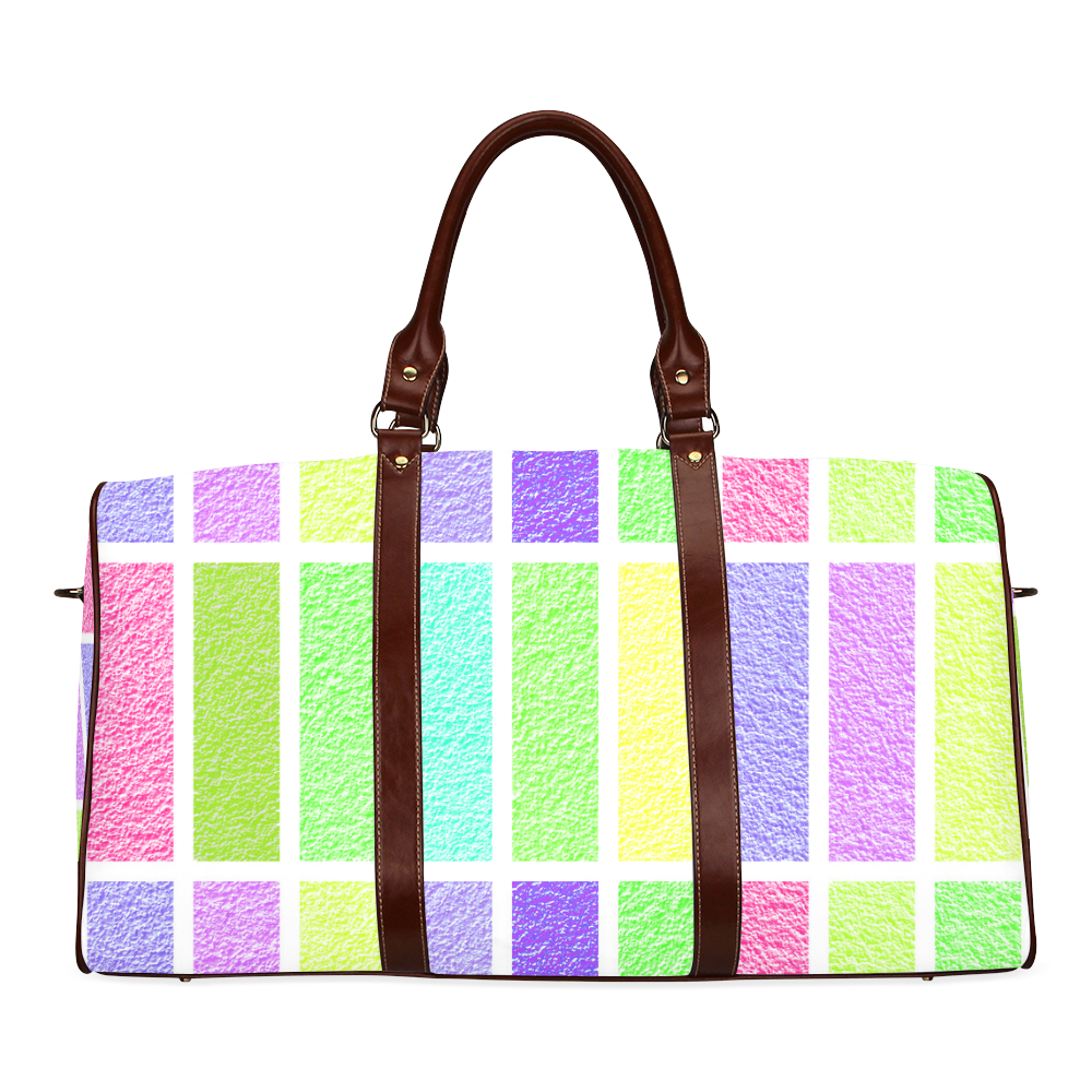 Pastel rectangles Waterproof Travel Bag/Large (Model 1639)