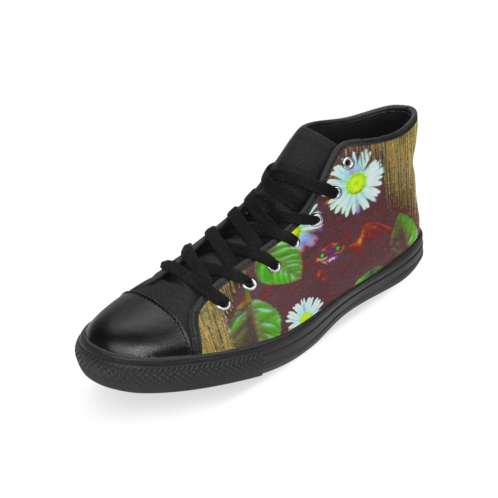 Peace bat in the dark Men’s Classic High Top Canvas Shoes /Large Size (Model 017)