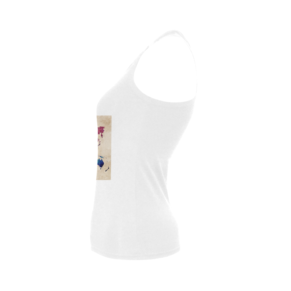 world map Women's Shoulder-Free Tank Top (Model T35)