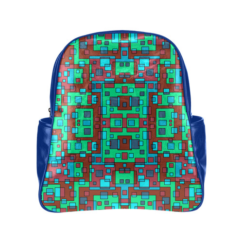 Overlap square Multi-Pockets Backpack (Model 1636)