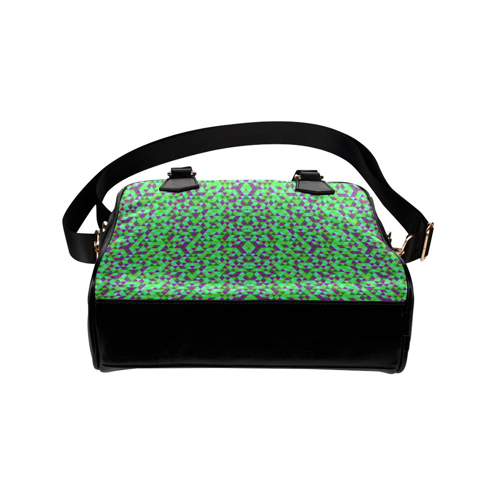 Fucsia and green mini rectangles Shoulder Handbag (Model 1634)