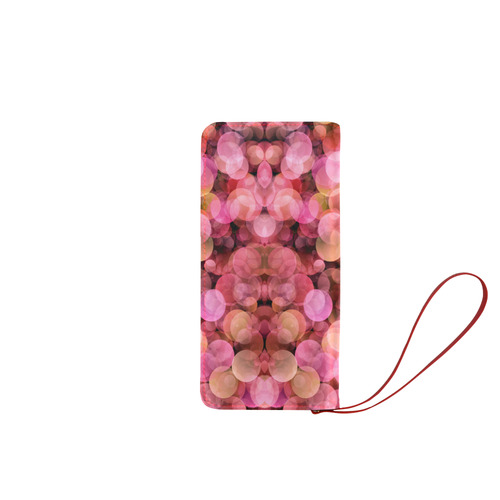 Peach and pink bubbles Women's Clutch Wallet (Model 1637)