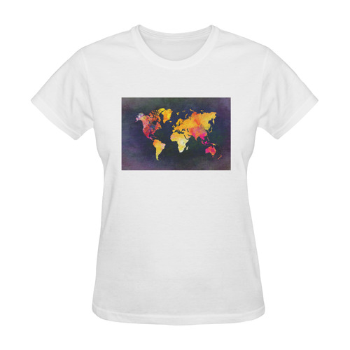 world map 31 Sunny Women's T-shirt (Model T05)