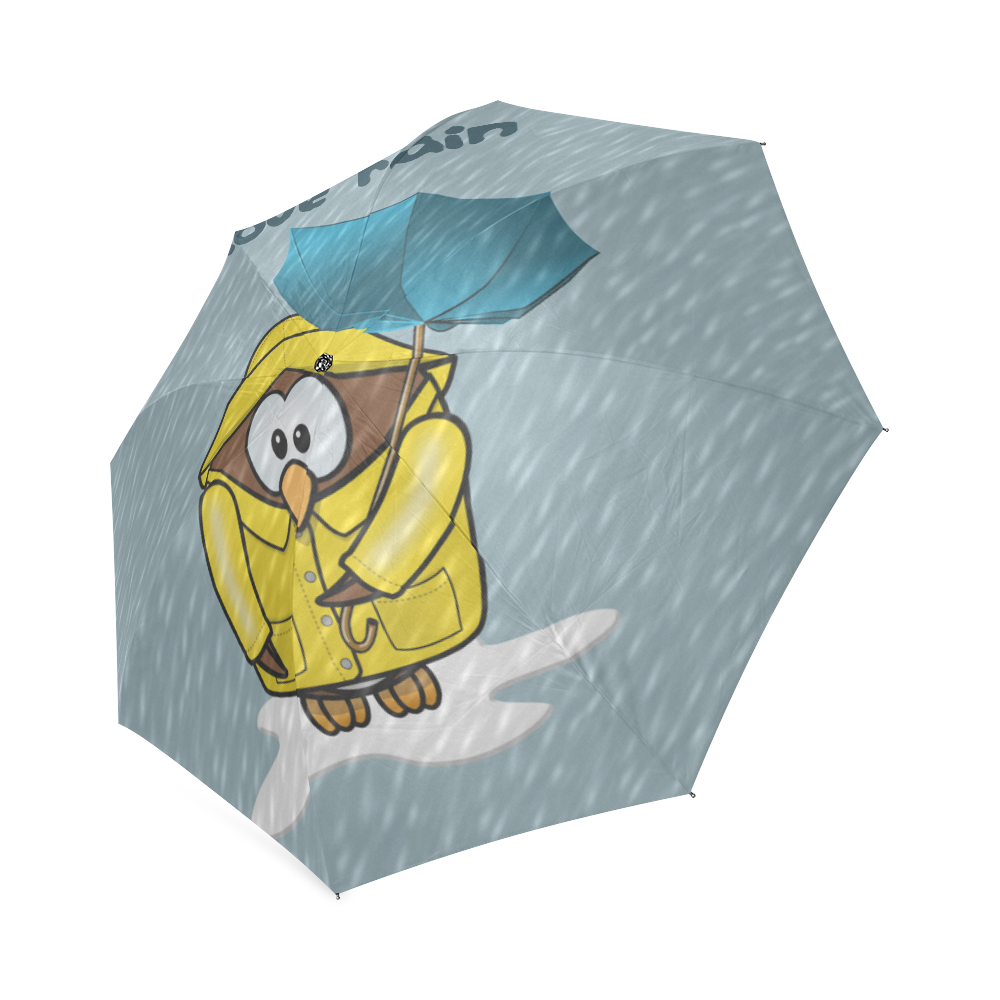 singing in the rain owl Foldable Umbrella (Model U01)