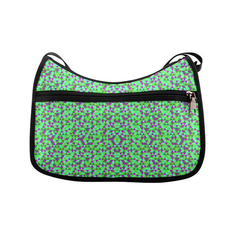 Fucsia and green mini rectangles Crossbody Bags (Model 1616)