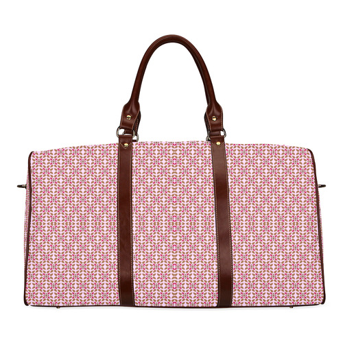 Retro Pink and Brown Pattern Waterproof Travel Bag/Small (Model 1639)