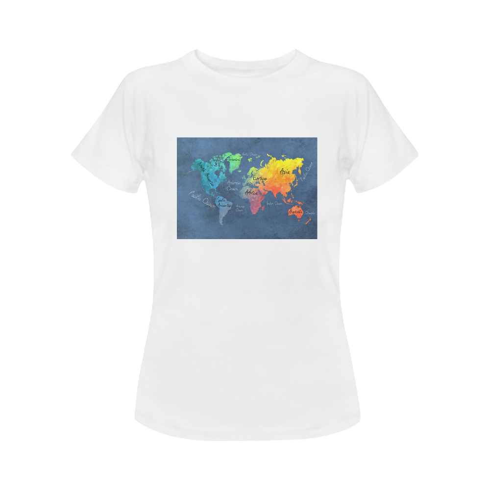 world map 30 Women's Classic T-Shirt (Model T17）
