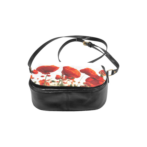 Red Poppies Classic Saddle Bag/Large (Model 1648)