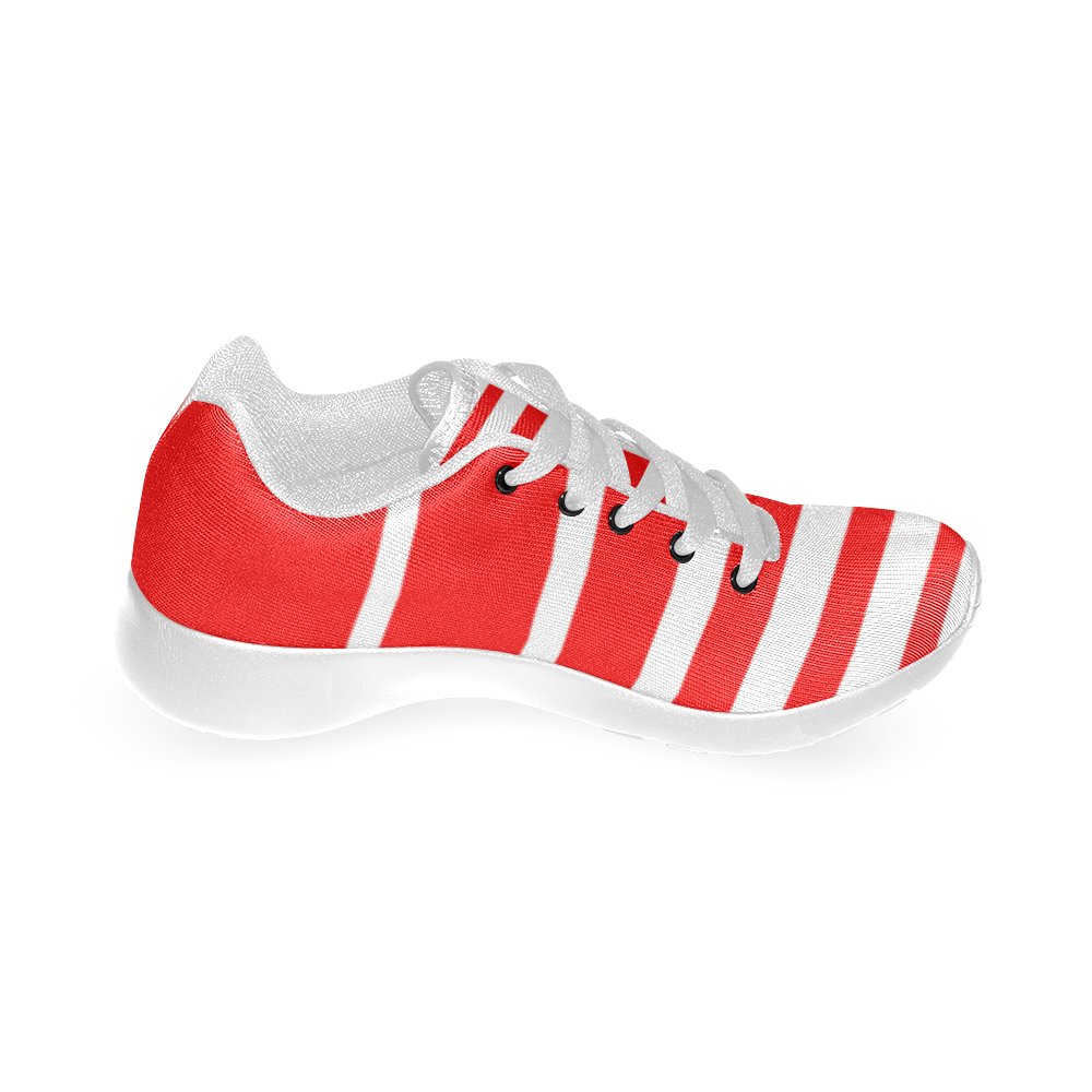 Red and White Stripes Men’s Running Shoes (Model 020)