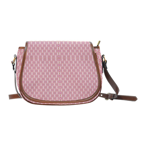 Retro Pink and Brown Pattern Saddle Bag/Large (Model 1649)