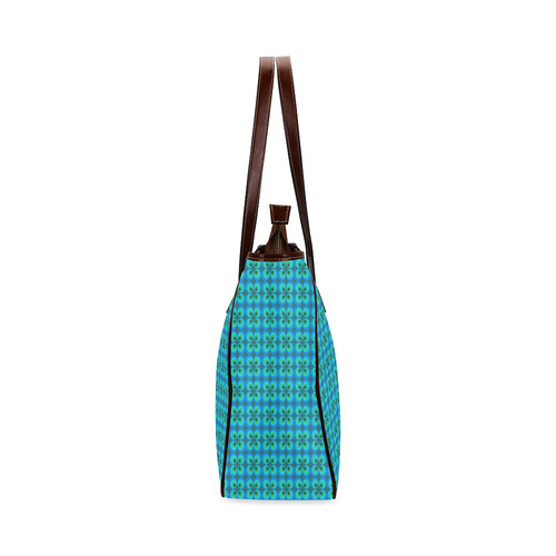 Blue and green retro circles Classic Tote Bag (Model 1644)