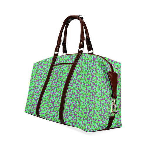 Fucsia and green mini rectangles Classic Travel Bag (Model 1643)