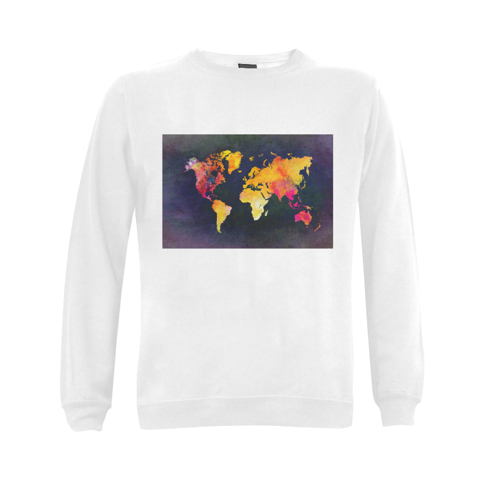 world map 31 Gildan Crewneck Sweatshirt(NEW) (Model H01)