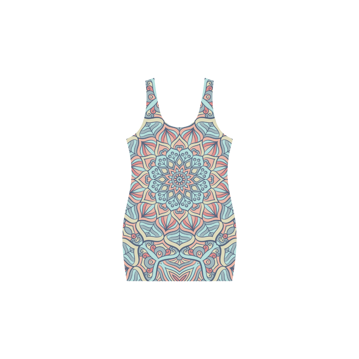 Beautiful Mandala Design Medea Vest Dress (Model D06)