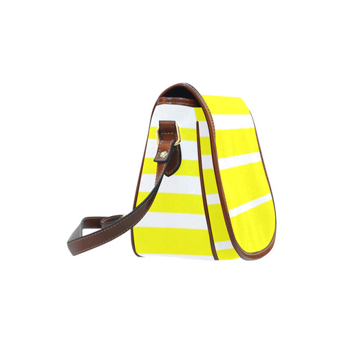 Yellow and White Stripes Saddle Bag/Large (Model 1649)