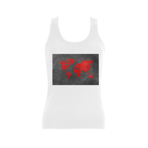 world map 24 Women's Shoulder-Free Tank Top (Model T35)