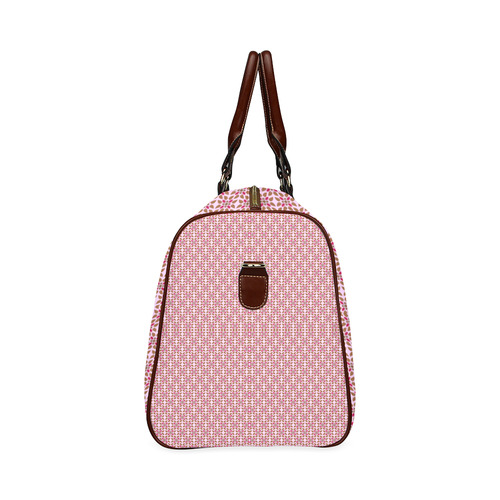 Retro Pink and Brown Pattern Waterproof Travel Bag/Small (Model 1639)