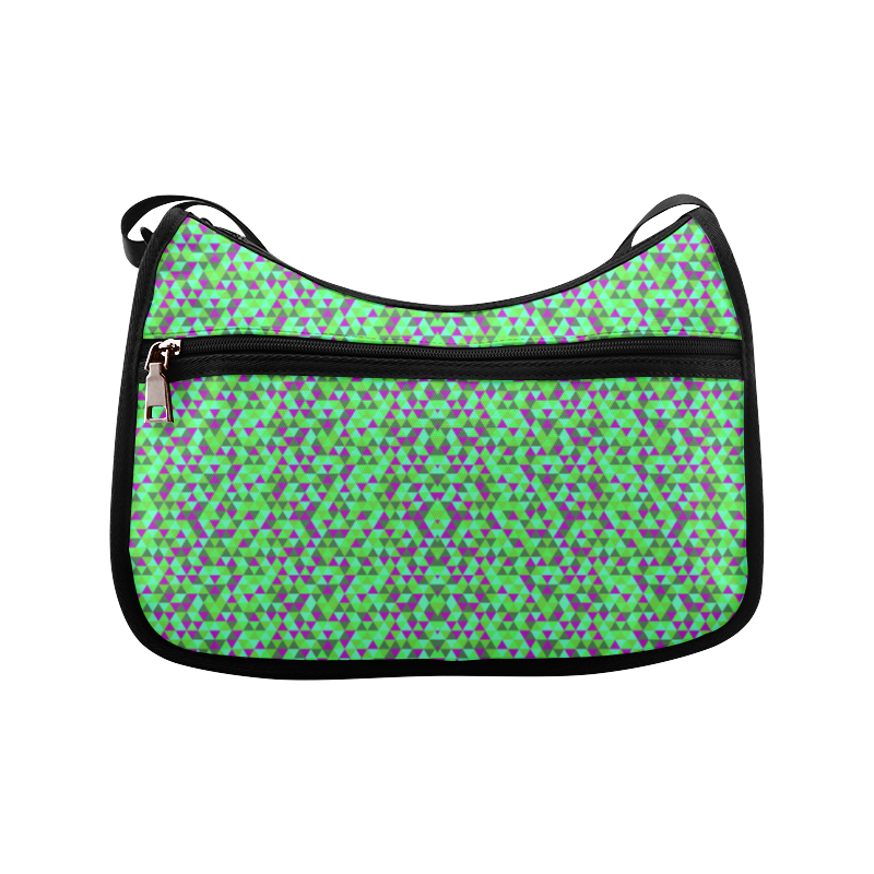 Fucsia and green mini rectangles Crossbody Bags (Model 1616)