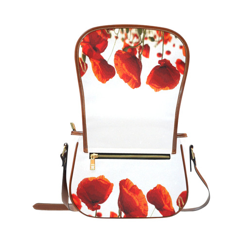 Red Poppies Saddle Bag/Small (Model 1649) Full Customization