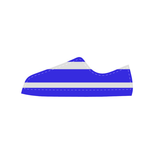Blue and White Stripes Men's Classic Canvas Shoes (Model 018)
