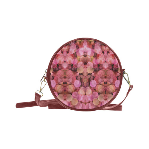 Peach and pink bubbles Round Sling Bag (Model 1647)