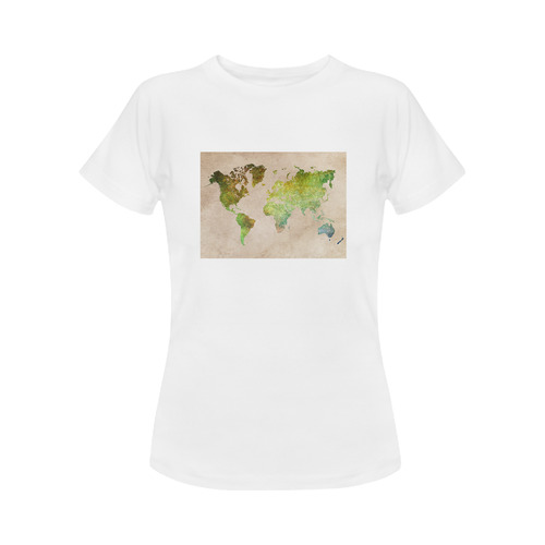 world map 32 Women's Classic T-Shirt (Model T17）