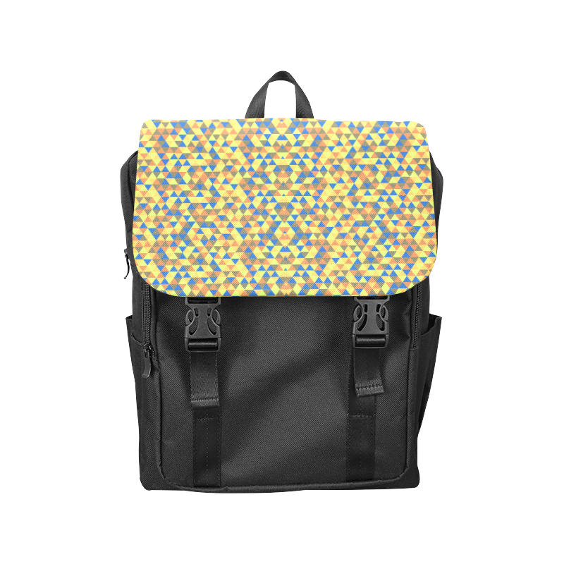 Blue and yellow mini rectangles Casual Shoulders Backpack (Model 1623)