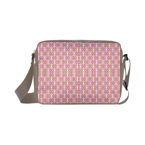 Retro Pink and Brown Pattern Classic Cross-body Nylon Bags (Model 1632)