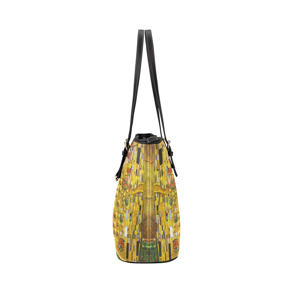 My Klimt Serie:Gold Leather Tote Bag/Large (Model 1651)