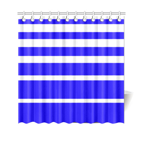 Blue and White Stripes Shower Curtain 69"x70"