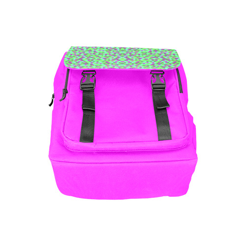 Fucsia and green mini rectangles Casual Shoulders Backpack (Model 1623)