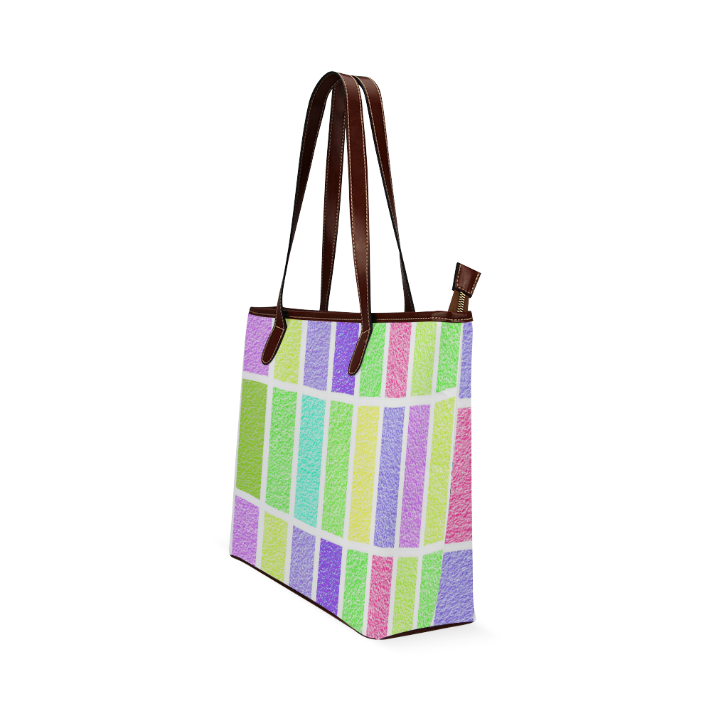 Pastel rectangles Shoulder Tote Bag (Model 1646)