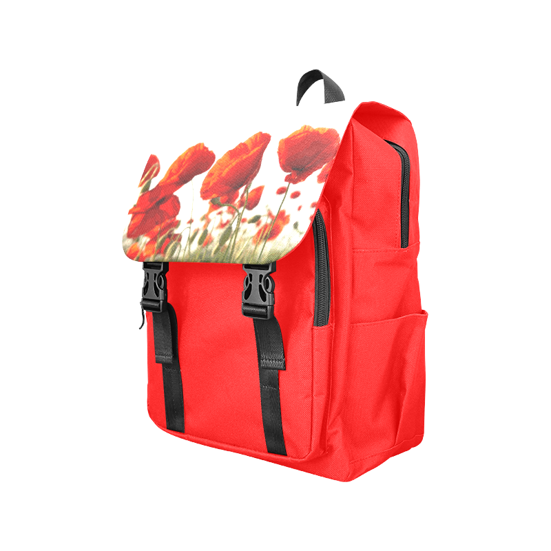 Red Poppies Casual Shoulders Backpack (Model 1623)