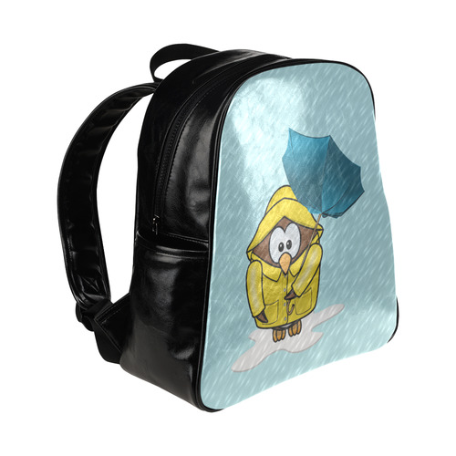 singing in the rain owl Multi-Pockets Backpack (Model 1636)