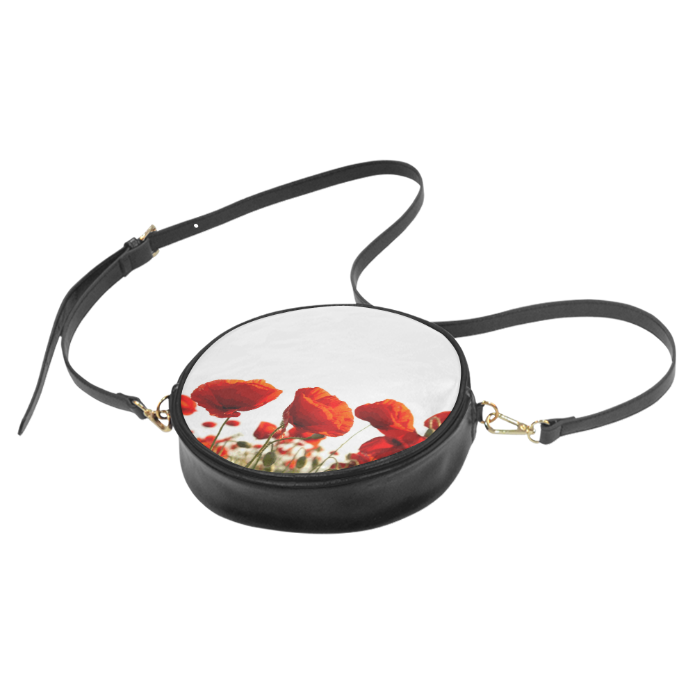 Red Poppies Round Sling Bag (Model 1647)