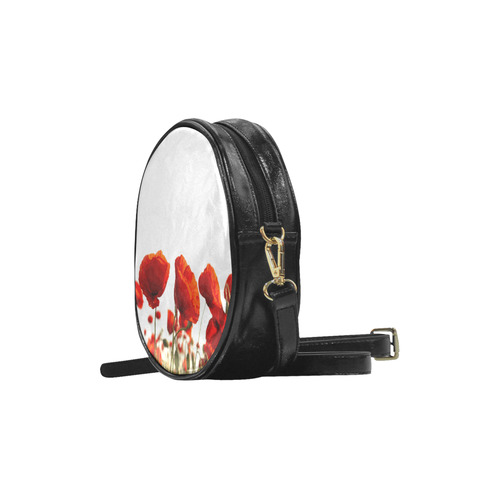 Red Poppies Round Sling Bag (Model 1647)