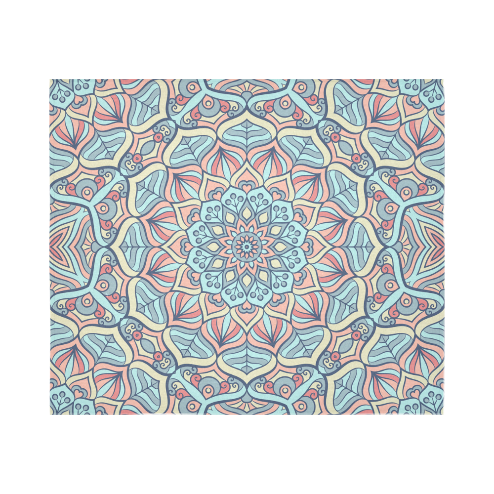 Beautiful Mandala Design Cotton Linen Wall Tapestry 60"x 51"