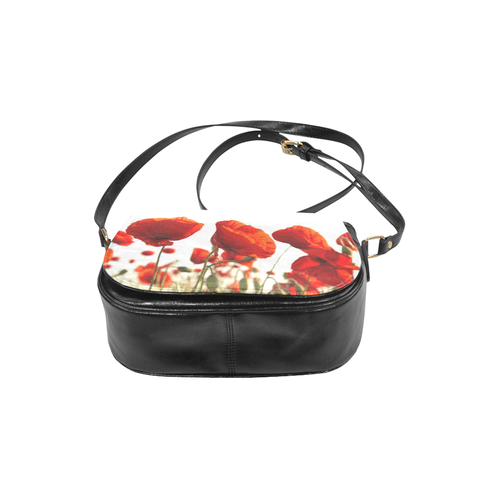 Red Poppies Classic Saddle Bag/Small (Model 1648)
