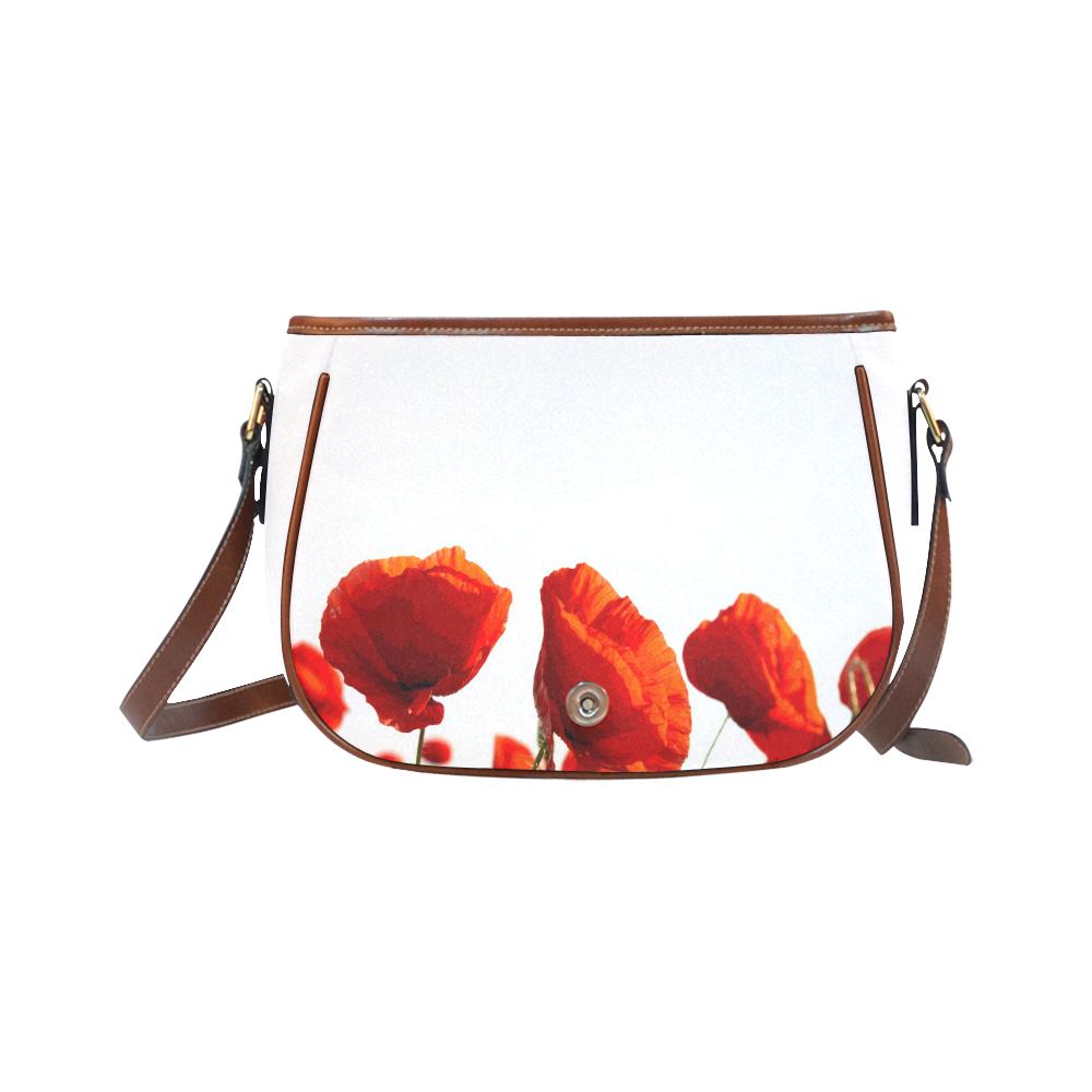 Red Poppies Saddle Bag/Large (Model 1649)