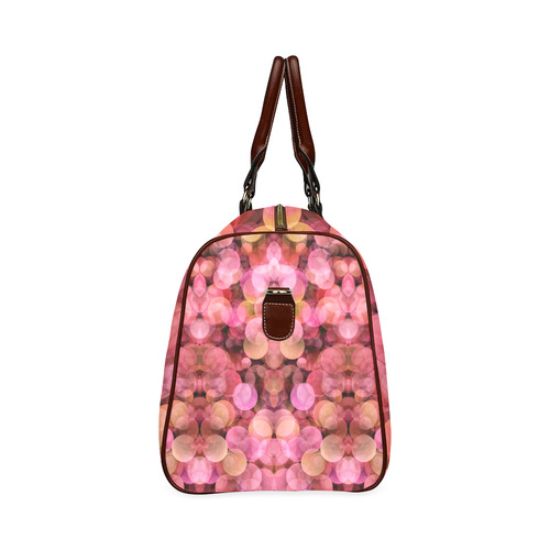 Peach and pink bubbles Waterproof Travel Bag/Large (Model 1639)