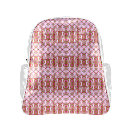 Retro Pink and Brown Pattern Multi-Pockets Backpack (Model 1636)