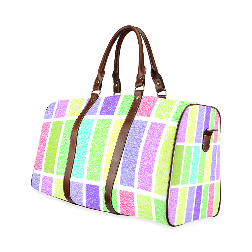 Pastel rectangles Waterproof Travel Bag/Large (Model 1639)
