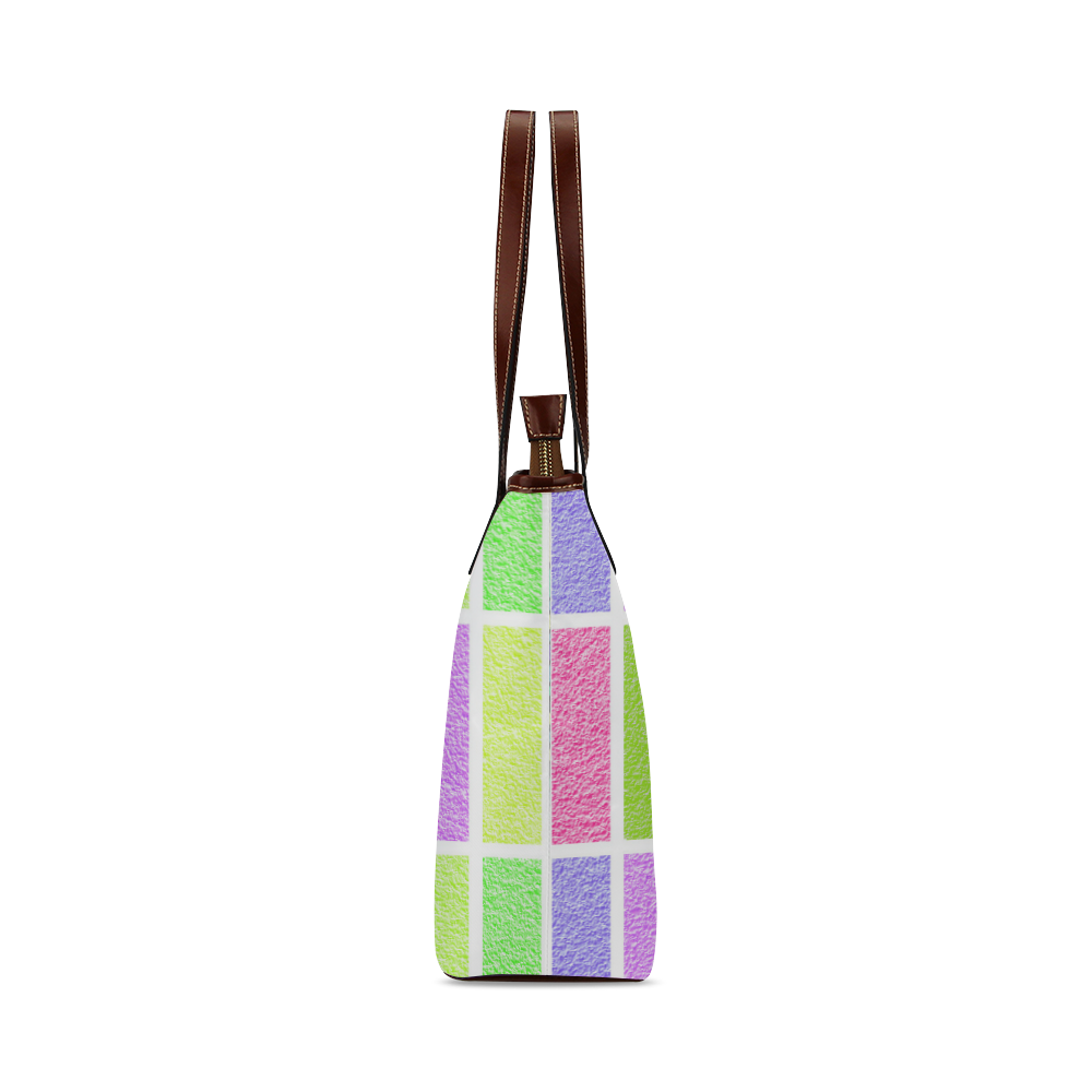 Pastel rectangles Shoulder Tote Bag (Model 1646)