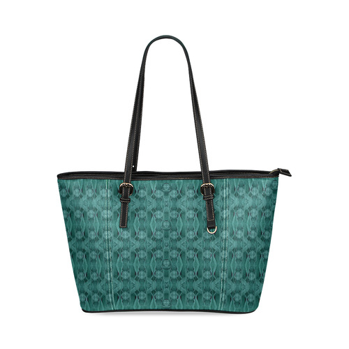 Celtic gothic knots in pop art Leather Tote Bag/Large (Model 1640)