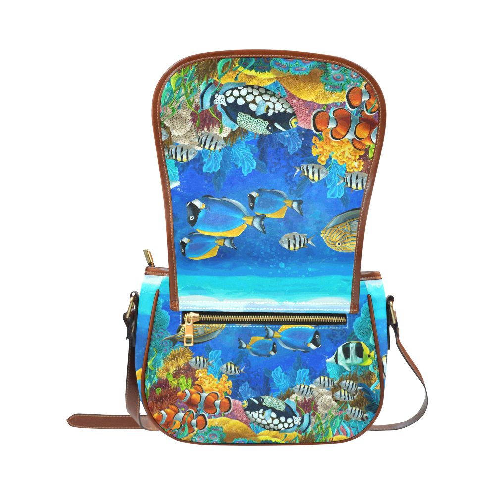 Clown Fish Tropical Coral Reef Saddle Bag/Large (Model 1649)