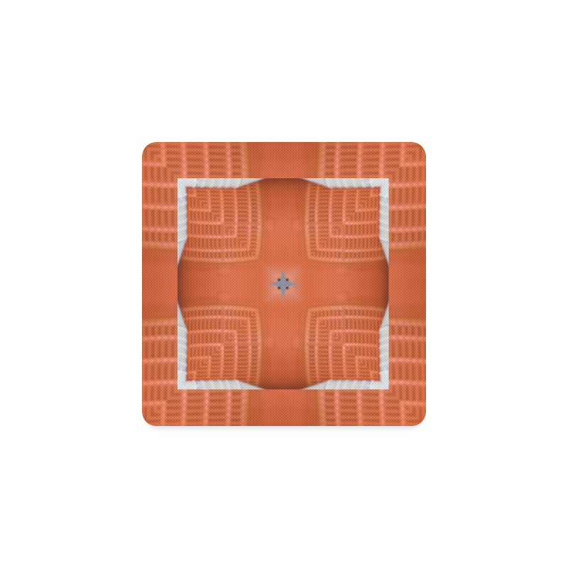 Orange Circle and Blocks 2 Square Coaster