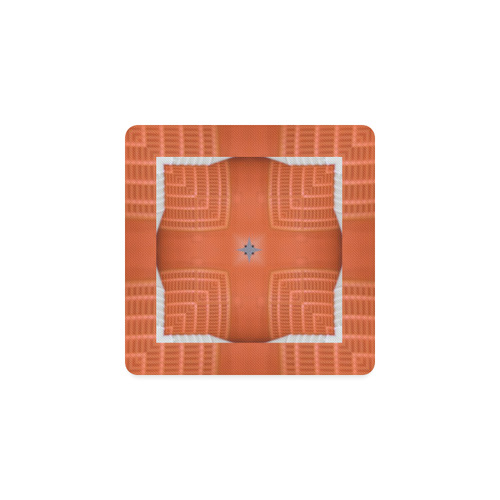 Orange Circle and Blocks 2 Square Coaster